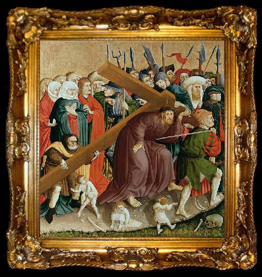 framed  Hans Multscher The Cross of Christ; The Wings of the Wurzach Altar, ta009-2